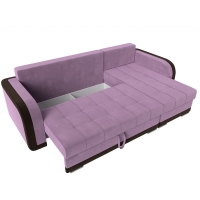 Угловой диван Марсель (микровельвет сиреневый коричневый) - Изображение 3